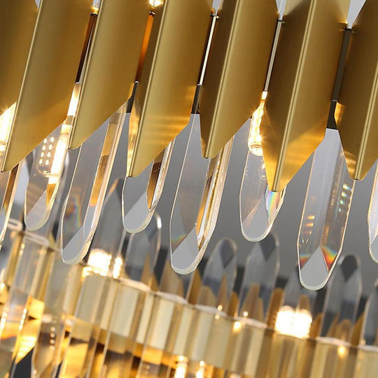 Modern Round Crystal Stainless Steel LED Chandelier