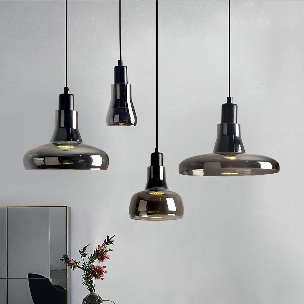 Circular Glass Pendant Light Modern Nordic Industrial Ceiling Lighting