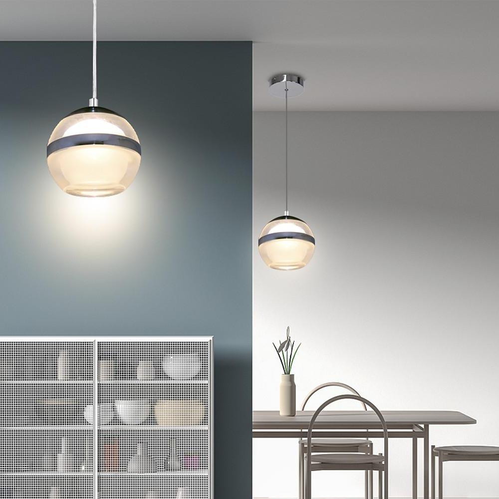Spherical Acrylic Metal LED Modern Pendant Light Kitchen Island Lighting