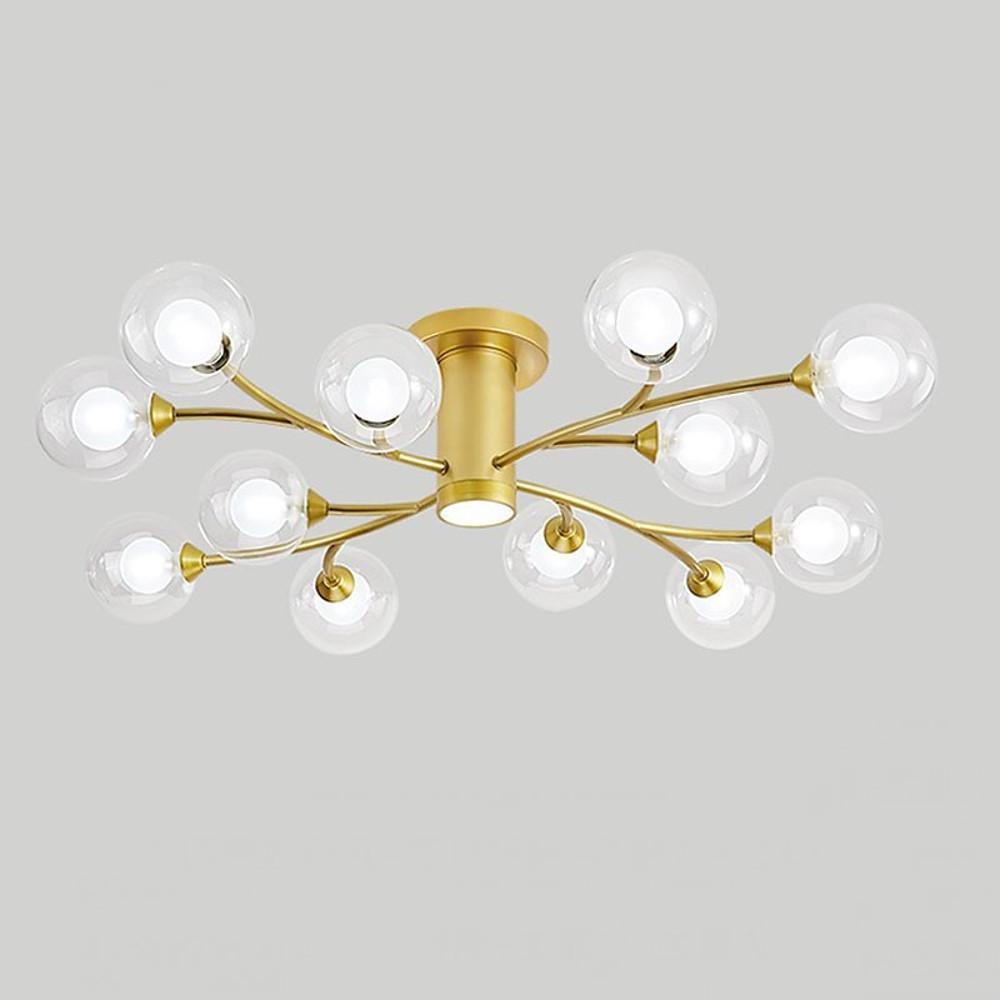 Globe Metal Glass Industrial LED Flush Mount Ceiling Light – Bedroom