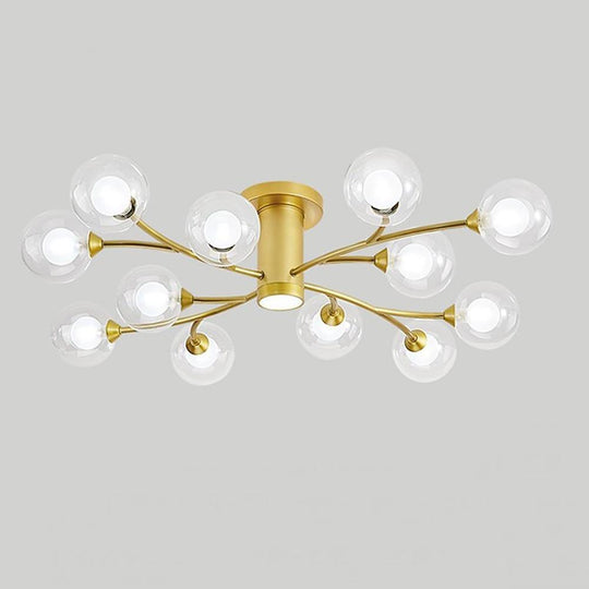 Globe Metal Glass Industrial LED Flush Mount Ceiling Light – Bedroom